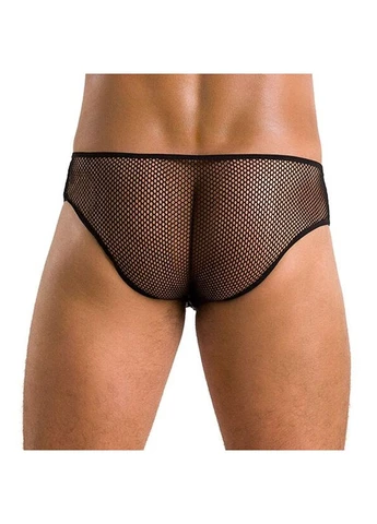 Чоловічі труси зі шнурівкою 035 SLIP RICHARD S/M Black, екошкіра, сітка Passion (369951401)