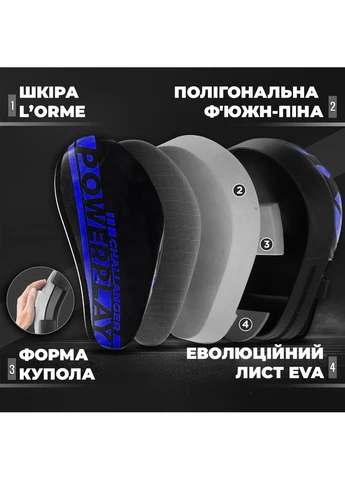 Лапи боксерські PU 22 см Сині Чорні PowerPlay (398908924)