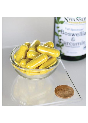 Босвеллия с куркумином, Boswellia and Curcumin, 60 капсул Swanson (364312240)