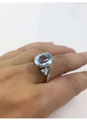 Кольцо серебряное с топазом FJ121-гт No Brand Каблучка (385189948)