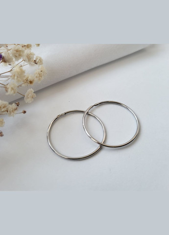 Срібні сережки кільця Конго 30 мм тонкі срібло 925 проби 5003 2.10г No Brand (306742070)