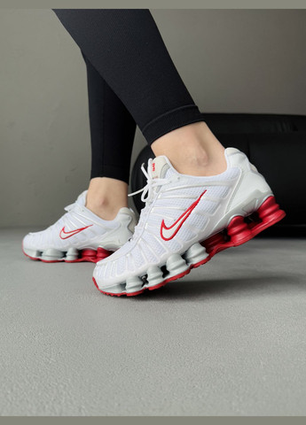 Кроссовки женские и мужские Nike Shox TL White Red Grey | Найк Шокс ТЛ белые No Brand белые демисезоны (339775742)