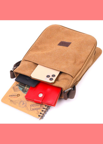 Сумка мужская через плечо из текстиля 21268 Коричневая Vintage (302009022)