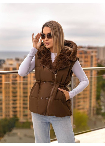 Коричнева демісезонна куртка -трансформер, колір коричневий Fashion