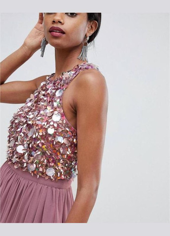 Темно-розовое платье макси с отделкой на топе Asos