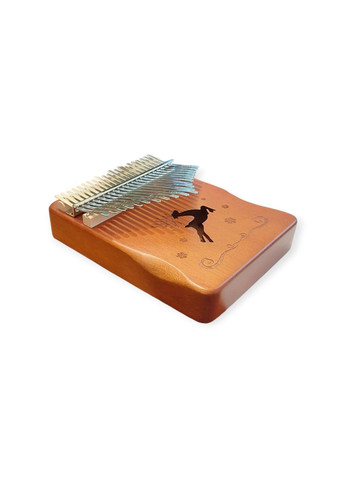 Калимба с резонатором Перкуссия Пальчиковое пианино 21 клавиш Коричневый с Узором Зимний Олень K-21-26K No Brand (371993897)