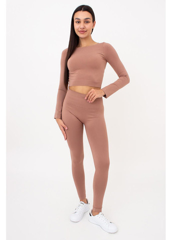 Коричневые демисезонные леггинсы с моделирующим швом Giulia