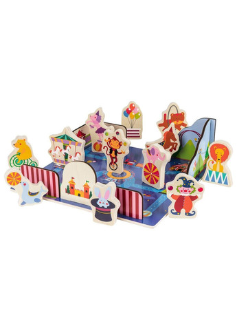 Дитячі дерев'яні пазли Цирк, 20 шт, від 2-х років, плагін, пазл, гра, головоломка, мозаїка Playtive (363043669)