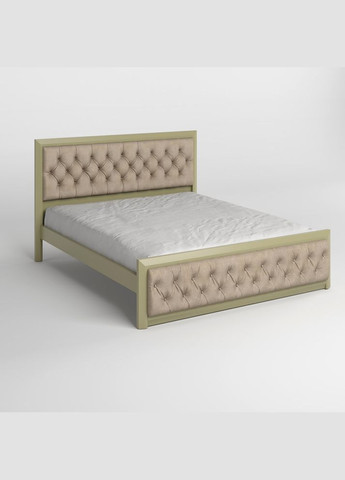 Двуспальная деревянная кровать Барселона Б3 (RAL1020)/Аляска 23 (Бежевый) 180х200 см (MBG-12683) Mebigrand (368281818)