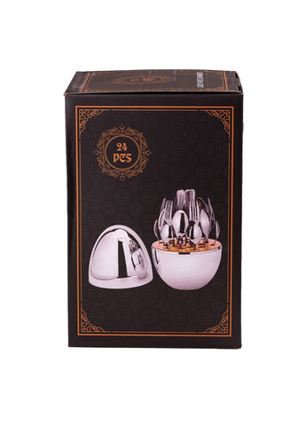 Набор столовых приборов на 6 персон из нержавеющей стали Серебряный 24 штуки в яйце TS Kitchen Сталь No Brand (317311010)