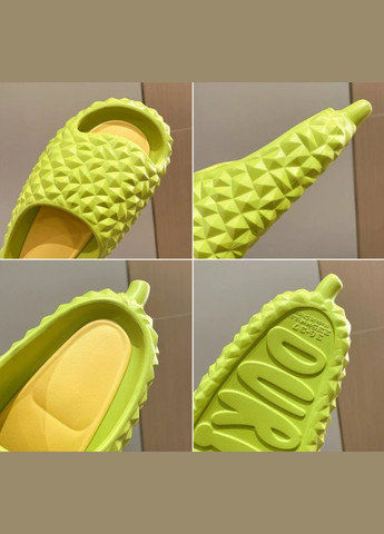 Коричневые шлепанцы тапочки женские яркие в виде фрукта дуриан No Brand