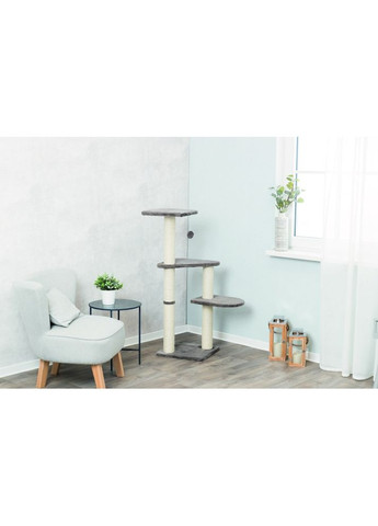 Дряпка-комплекс Altea для котів з іграшкою на мотузці сизаль/плюш сіра 40х40х117 см Trixie (362702768)