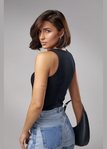 Женская майка в рубчик с пайетками и вышивкой CK Liton — 296469674