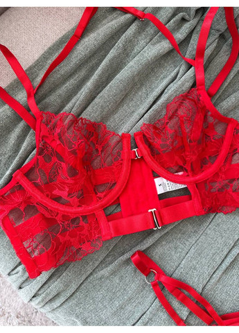 Красный балконет комплект женского белья | нежный кружевной, красное соблазнение Vital-Textile с косточками полиэстер
