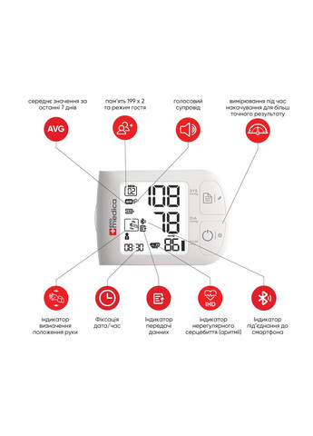 Тонометр на запястье Bangle Smart с голосовым сопровождением гарантия 10 лет ProMedica (346086781)