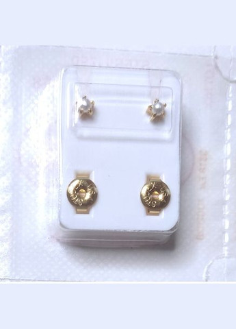 Сережки-гвоздики пусети середні крапан золото, перлинний камінь, 3 мм R301Y STUDEX (325452760)