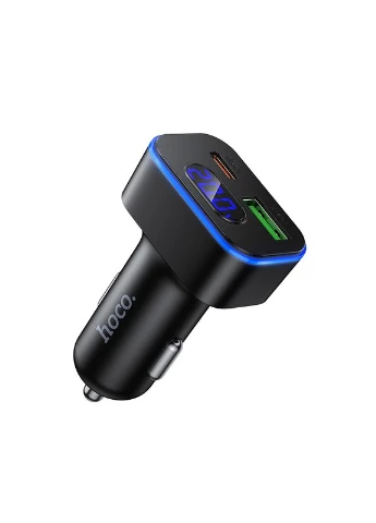 Автомобільний зарядний пристрій Barry 48W dual port PD30W+QC3.0 digital display car charger (6942007666244) Hoco Z63B (376043609)