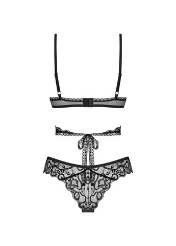 Чорний демісезонний комплект білизни (ліф, трусики) Obsessive