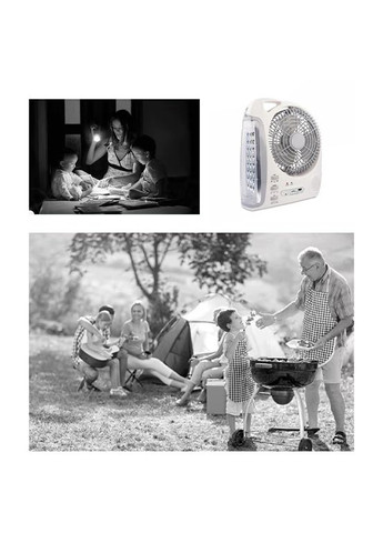 Портативный вентилятор с солнечной батареей с LED фонарем и радиоприемником 2 скорости мини кондиционер 6 в 1 (S4101) Home (361161971)