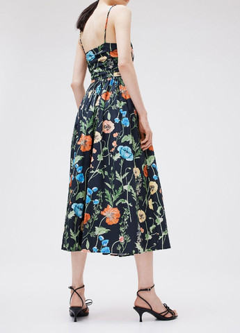 Чорна кежуал сукня H&M з квітковим принтом