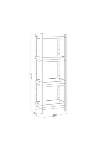 Этажерка 4-х ярусная MVM FH-22/4 WHITE пластиковая Белая (FH-22/4 WHITE) МВМ (365280767)