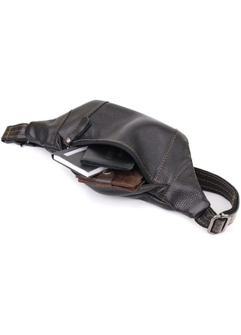 Сумка на пояс через плече шкіряна чоловіча Чорний 35556 Shvigel (334673999)