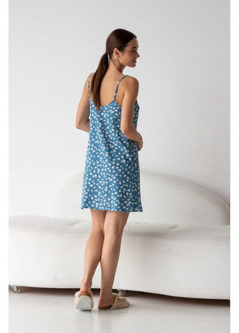 Сорочка из штапеля Barwa 0342 white flowers/blue (352267930)