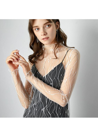 Белая прозрачная кофточка паутинка гольф кофточка сетка водолазка блузка (арт.10050) No Brand