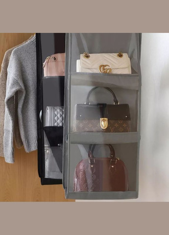 Органайзер на 6 отделений для хранения сумок серого цвета No Brand (330618818)