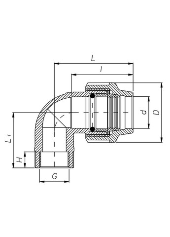 Коліно 90° ПЕ з внутрішньою різьбою 50 мм х 1 1/2" ITAL (316095191)