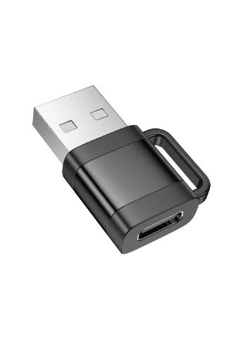 Адаптер USB male to Type-C female USB2.0 adapter Black Hoco UA31D (371647234)