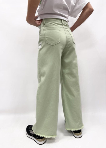 Оливковые праздничный, спортивные, повседневный, кэжуал, джинсовые летние клеш, палаццо, кюлоты брюки Aygi