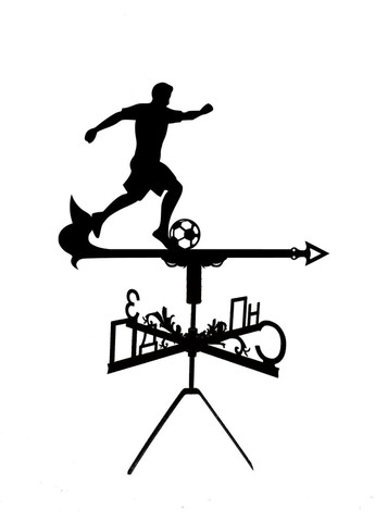 Флюгер Футболист, флюгер на кровлю из металла 2 мм. No Brand (368896454)