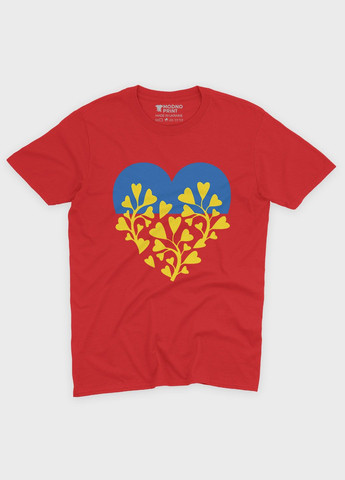 Червона демісезонна футболка для дівчинки з патріотичним принтом серце (ts001-4-sre-005-1-094-g) Modno