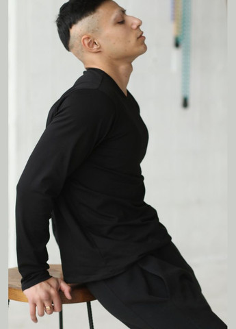 Чоловічий лонгслів чорний Quest Wear No Brand чорний