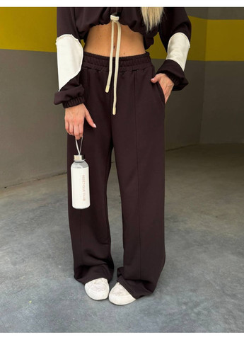 Жіночий спортивний костюм-двійка з кофтою на блискавці та широкими штанами Україна (353492998)