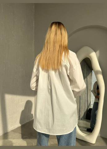 Белая классическая, повседневный, кэжуал, вечерний рубашка No Brand с длинным рукавом