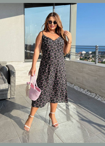 Чорна повсякденний сукня No Brand з квітковим принтом