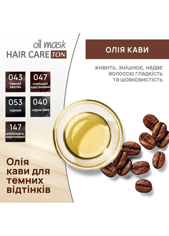 Тонуюча маска для волосся Hair Care Ton oil mask, відтінок 040, чорна кава, 30 мл Acme Color 4823115501899 (328400790)