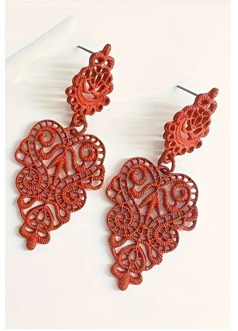 Ажурные длинные красные серьги, 1416 No Brand (361205801)