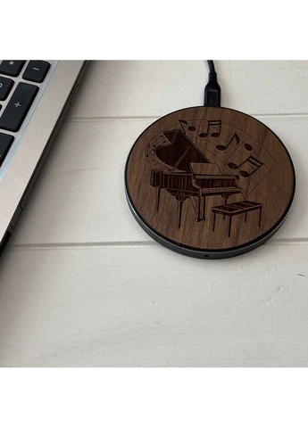 Беспроводная зарядка Fast Charger гравировка Piano SkinWood (396757162)