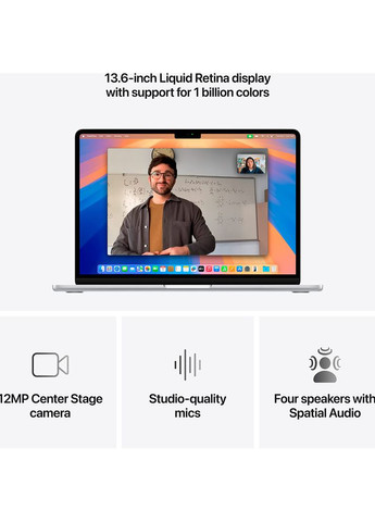Ноутбук MacBook Air 13' M4 512GB Silver (MW0X3UA/A) Apple (328920716)