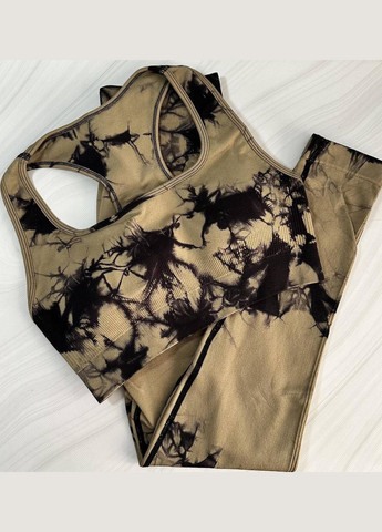 Спортивний костюм (комплект для фітнесу) тай-дай, легінси + топ No Brand (322068902)