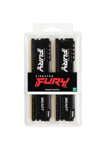 Пам'ять для настільних комп'ютерів 32 GB (2x16GB) DDR4 3600 MHz Beast Black (KF436C18BBK2/32) Kingston FURY (315719569)
