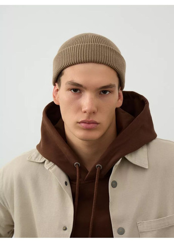 Унісекс шапка міні-біні з відворотом подвійна в’язка, універсальний розмір STD (366343578)