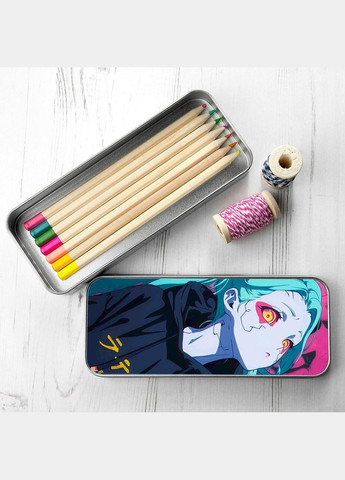 Органайзер для канцелярских принадлежностей металлический, кейс для мелочей Киберпанк #004 7*18 см Silver No Brand (309160758)