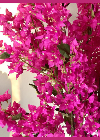 Штучна рожева бугенвілія 210 см у горщику — велике квітуче декоративне дерево для інтер’єру No Brand (328606358)