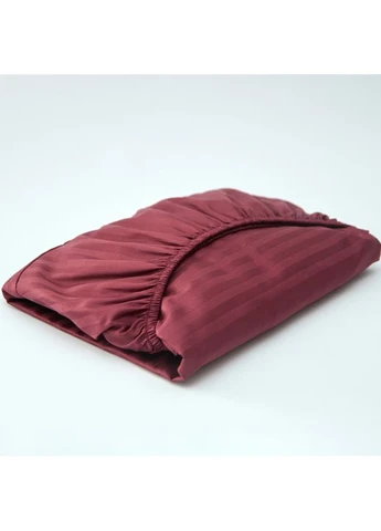 Простыня на резинке Сатин в полоску 80х200х25 см (MS-850004962) Moon&Star Burgundy Luxe (386590654)