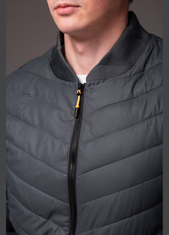 Серая демисезонная весенняя куртка-бомбер с утеплением Vakko