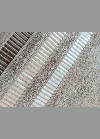 Полотенце махровое гладкокрашенное бордюр Элеганс Катруся однотонный бежевый